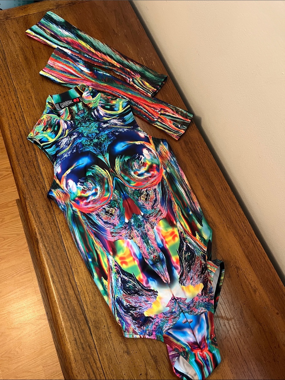 Devil Walking multi-chrome festival bodysuit